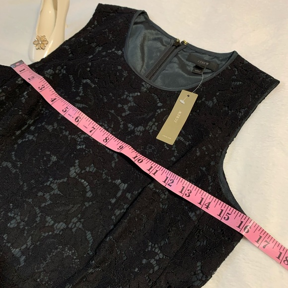 J. CREW black ladies Peplum Sleeveless lace round neck top size 6 NWT - Picture 4 of 11